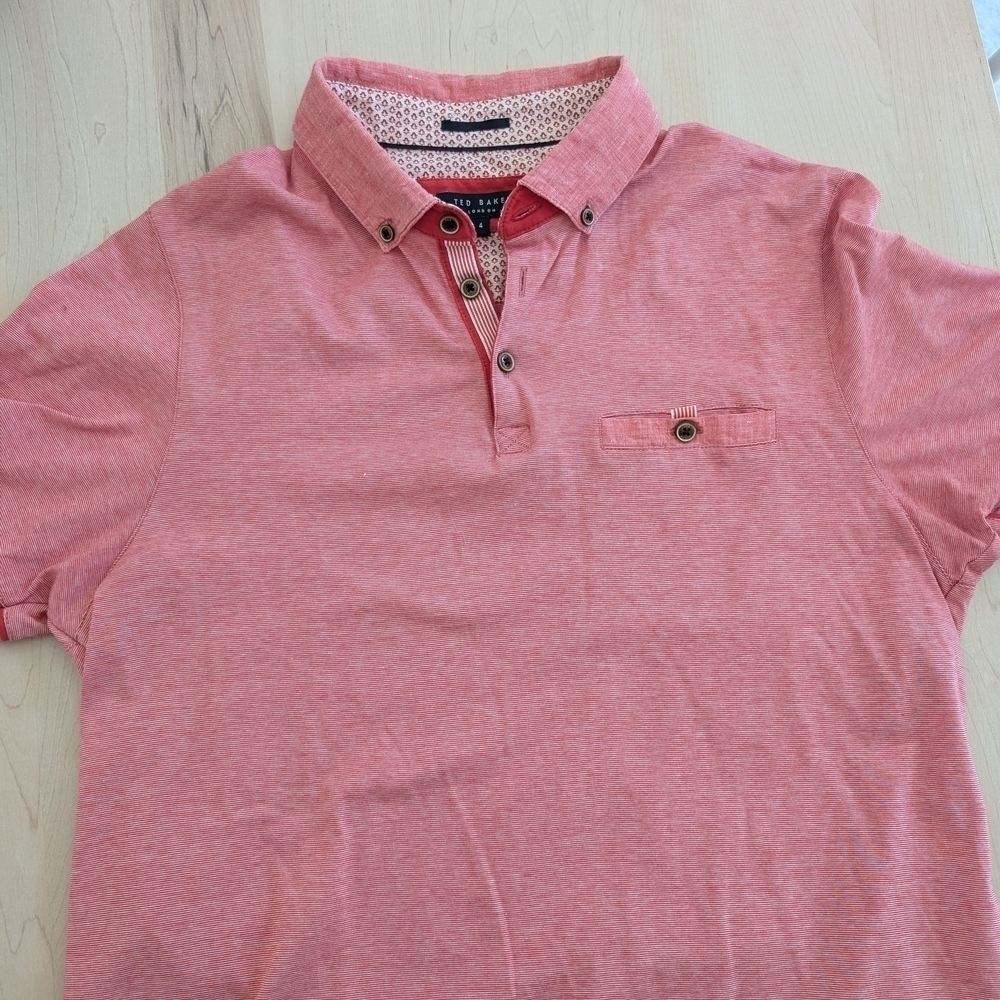 Ted Baker Pink Polo Shirt Classic Design